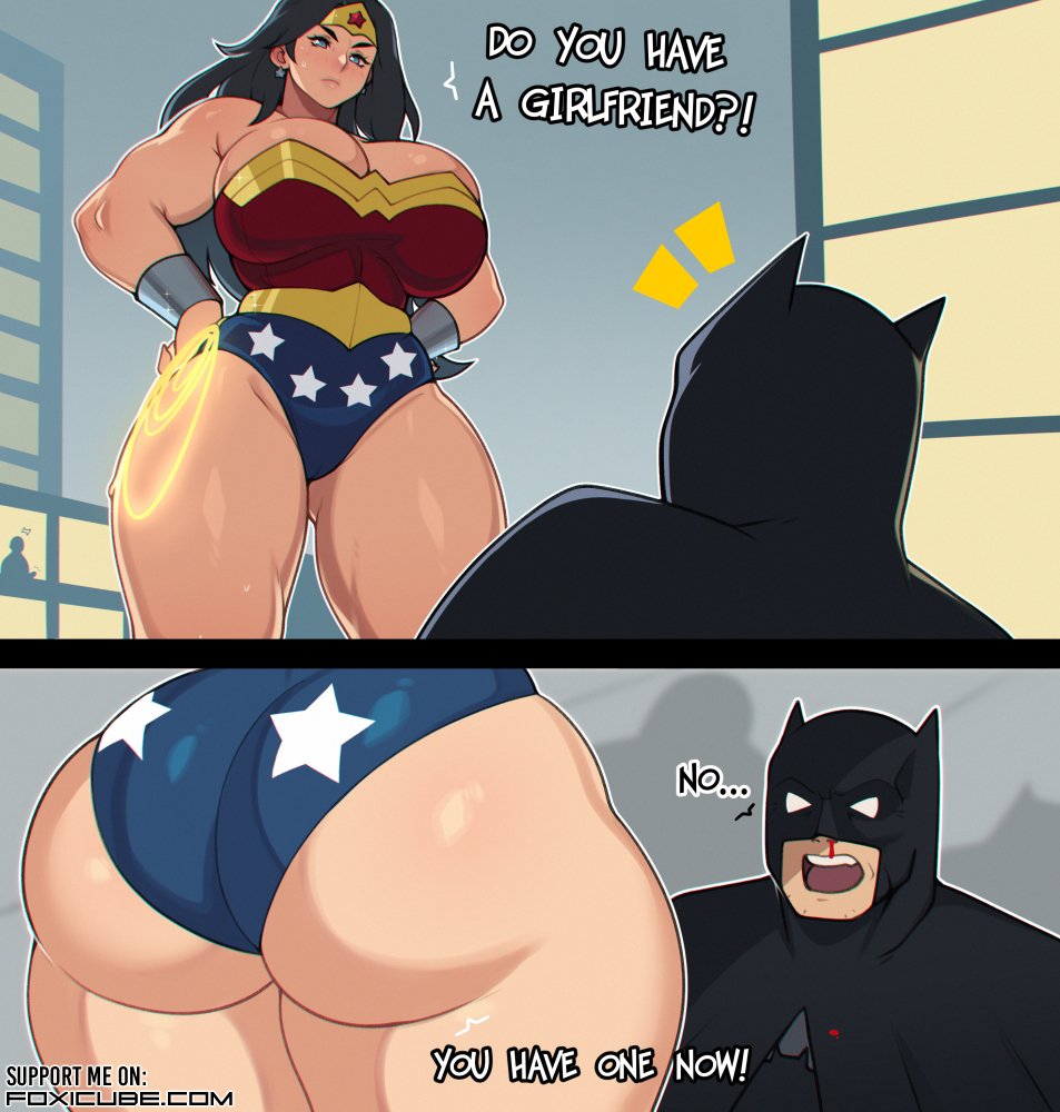 1boy 1girls amazon amazonian assertive_female batman bubble_ass bubble_butt dat_ass dc dc_comics dcau dominant_female foxicube justice_league justice_league_unlimited wonder_woman