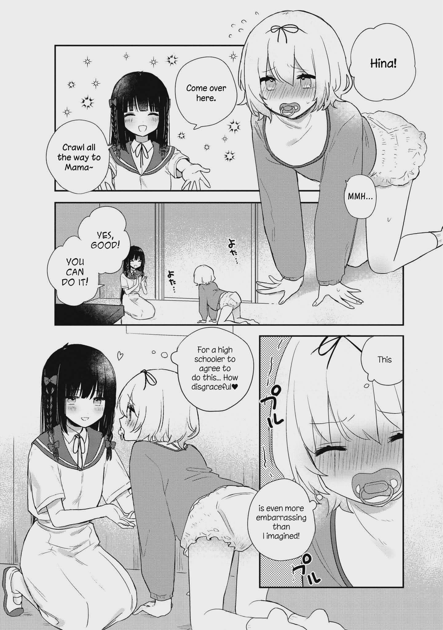 2girls, ageplay, cute, diaper, yuri