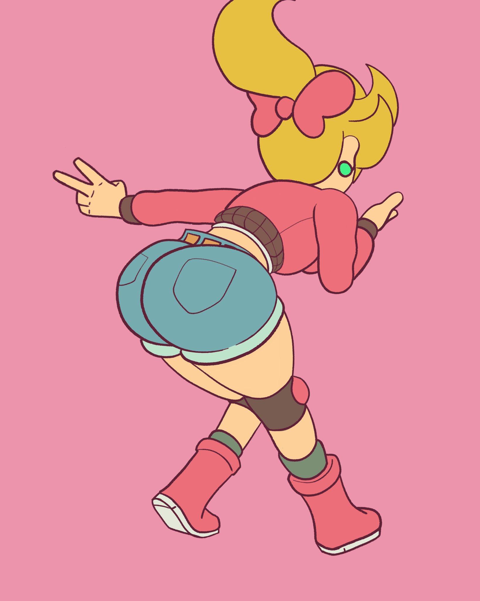 1girls, ass, ass focus, behind view, big ass, big butt, blonde female, blonde hair, bubble ass, bubble butt, butt focus, clothed, clothed female, clothing, fat ass, female, female focus, mario (series), mario kart world, nintendo, princess, princess peach, princess peach (touring), rear view, solo, solo female, solo focus, superbone