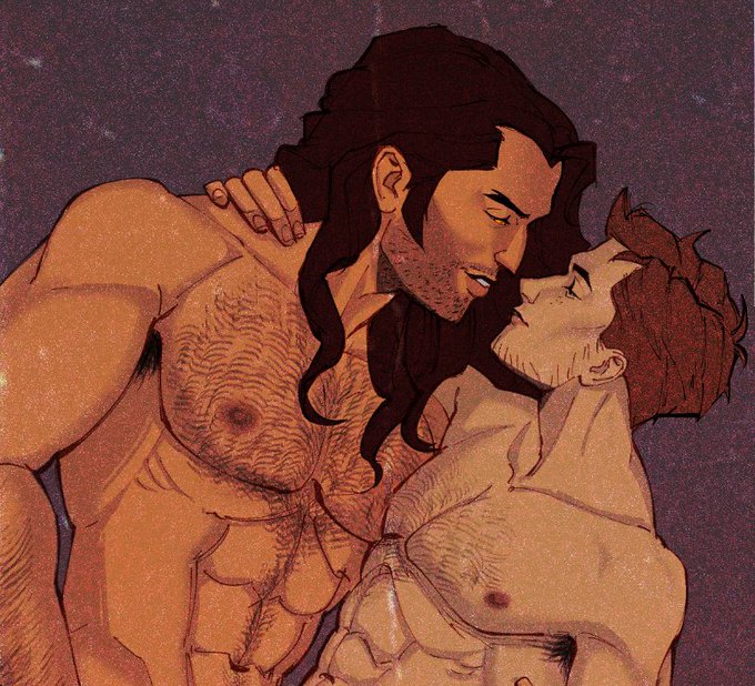 chest hair, dispatch (game), flambae, gay, hairy, hairy chest, long hair, male, male only, mitraavrs, muscular, muscular male, naked, robert robertson, work in progress, yaoi