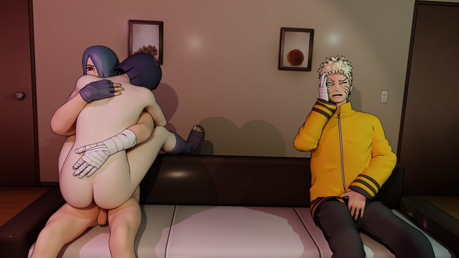 1girls, 2boys, 3d, 3d (artwork), affair, ashamed, ass, big ass, big breasts, big penis, blonde hair, boruto: naruto next generations, breasts, cheating, cheating husband, cheating mother, cheating wife, couch, covering eyes, covering face, crying, cuck, cucked by bestfriend, cucked by friend, cuckold, cuckolding, cuckruto, embarrassed, female, grabbing, grabbing ass, hand on ass, hand on butt, hand on penis, hiding, housewife, hugging, humiliated, humiliating, humiliation, hyuuga hinata, in front of another, in front of cuckold, in front of husband, looking at another, looking at viewer, looking away, male, married female, mature female, milf, multiple males, narucuck, naruto, naruto (series), naruto shippuuden, netorare, ntr, one eye closed, pained expression, penetration, penis, pussy, raised eyebrows, raised leg, resisting, resisting pleasure, rubbing penis, sasuke uchiha, sex, sitting, sitting on couch, sitting on lap, sitting on person, smirking, sofa, trying not to cum, trying not to get hard, uchiha sasuke, uzumaki hinata, uzumaki naruto, vagina, vaginal penetration, vaginal sex, watching, watching sex
