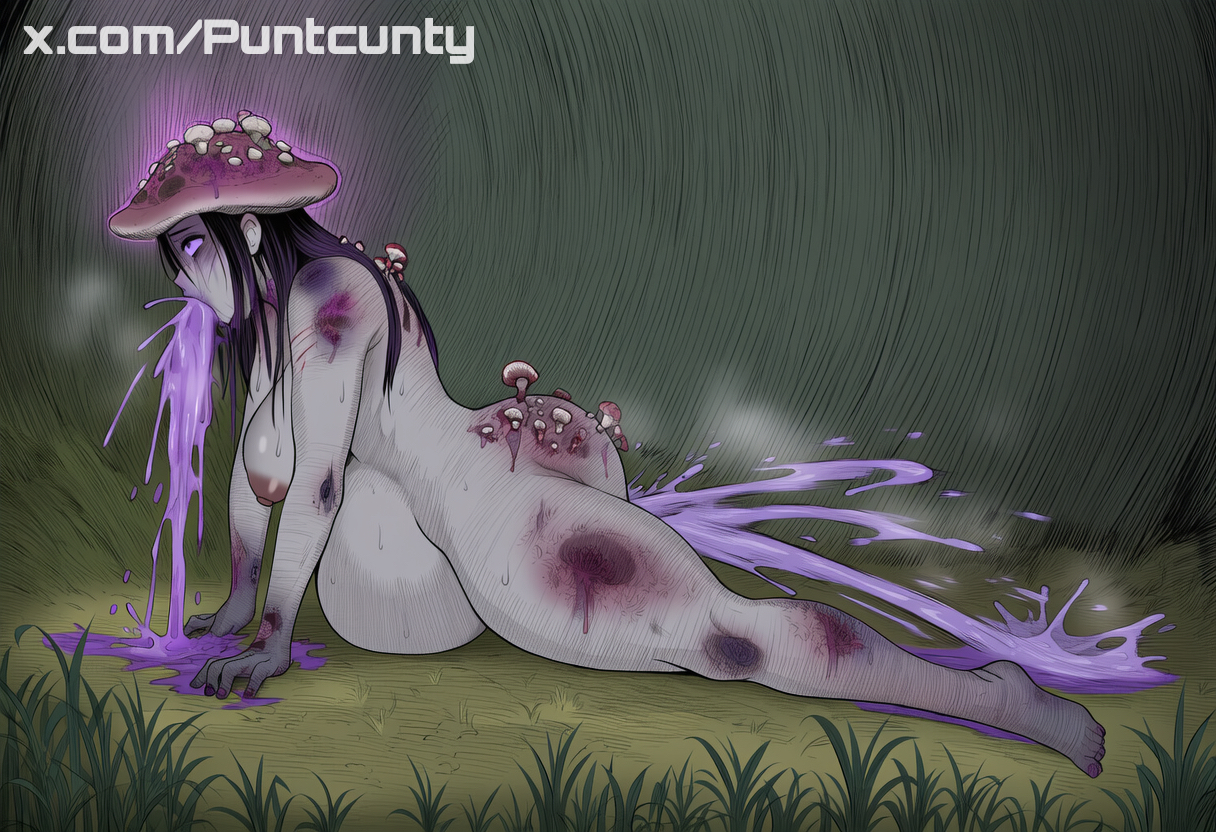 ai generated, ass, bad end, balls, breast expansion, breast growth, breast growth (enlargement), breasts, corpse, corruption, cum, cum expulsion, cum in ass, cum inside, dead, death, futanari, girly, greyscaler, infestation, intersex, m, purple goo, purple liquid, transformation, unusual vomit, vomit, vomiting, world of lust: the spire