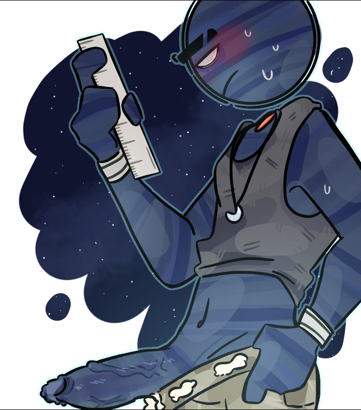 1boy, big penis, blue body, blue skin, body, color, colored, gay, gay male, hanaku 1allover, male, male focus, male only, pants down, penis, penis out, planet x (solarballs), ruler, skin, solarballs, solo, solo focus, solo male, tagme, uncensored