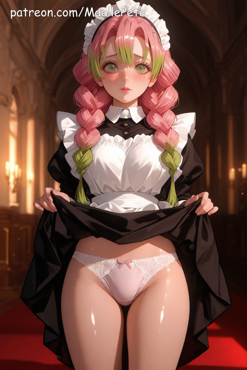 ai_generated anime beautiful beauty blush blush breasts cute demon_slayer embarassed_nude_female embarrassed embarrassed_female embarrassed_nude_male eyes female flat_belly girl girly high_quality high_resolution highres human innocent kanroji_mitsuri kimetsu_no_yaiba legs long_hair looking looking_at_viewer love maellepetite maid maid_apron maid_headdress maid_outfit maid_uniform medium_breasts naked nsfw nude nude_female nudity oil oiled oiled_body oiled_skin petite petite_body petite_female pose shiny_skin shy skinny skirt_lift skirt_pull skirt_up slim slim_waist small_breasts teenage_girl uncensored young