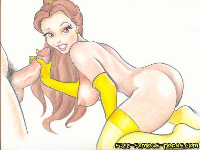 1girls beauty_and_the_beast belle big_breasts breasts disney disney_princess faceless_male female free-famous-toons human male nipples stockings straight