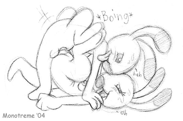 1boy 1girls 2004 black_and_white blumaroo brainsister duo female humping male male/female monochrome neopets pencil_(artwork) sex sketch straight straight_sex tagme thrusting tongue_out