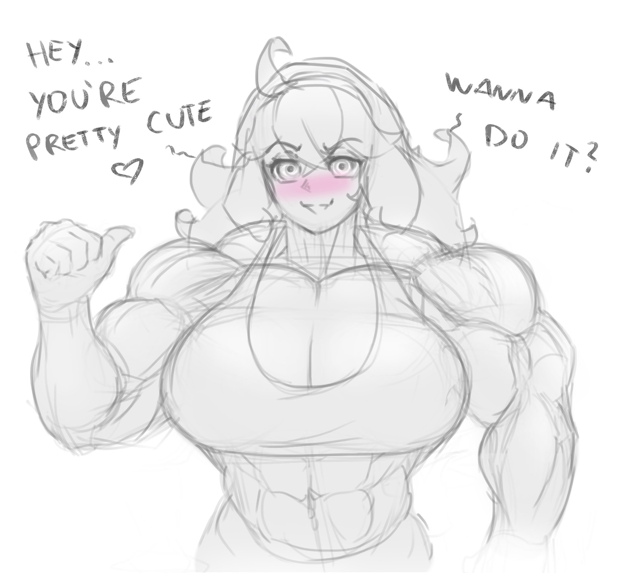 1girls, abs, alternate muscle size, breasts, female, female only, hex maniac, huge breasts, muscles, muscular, muscular female, pokemon, sketch, solo, zeph505