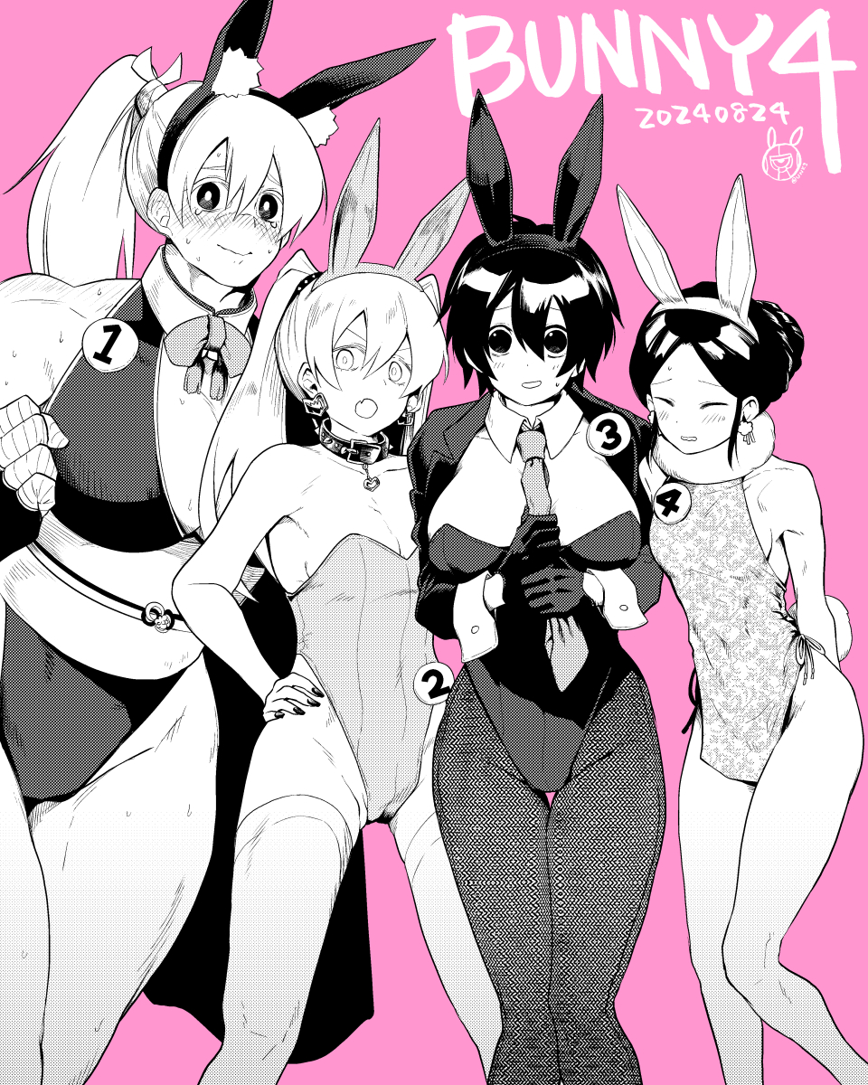 4girls bunnysuit female fuuko_izumo gina_chamber haruka_yamaoka mui_(undead_unluck) tagme undead_unluck unk3