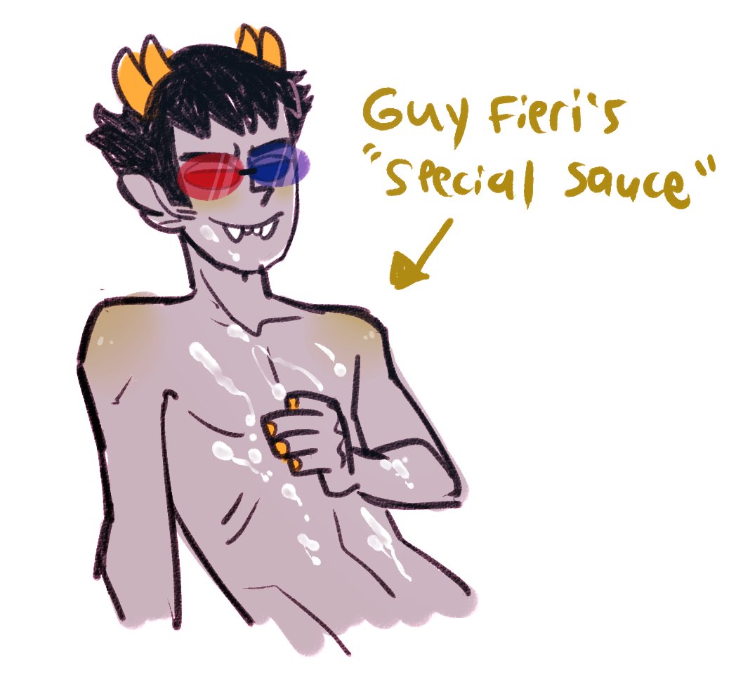 1boy 1boys after_sex alien alien_humanoid black_hair colored_skin grey_skin guy_fieri homestuck homestuck_troll horn horns humanoid male male_focus male_only masculine mobiusdouble nude nude_male nudity short_hair short_hair_male sollux_captor solo solo_male troll