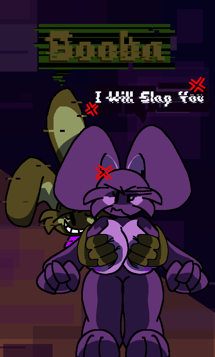 1boy 1boy1girl 1girls big_breasts breast_fondling breasts bunny_ears bunny_girl chaoticdream dialogue dialogue_box female female/female female_focus female_only five_nights_at_freddy's five_nights_at_freddy's_3 fondling furry glitch glitching glitchtrap hi_res high_resolution highres shadow_bonnie tagme thighs