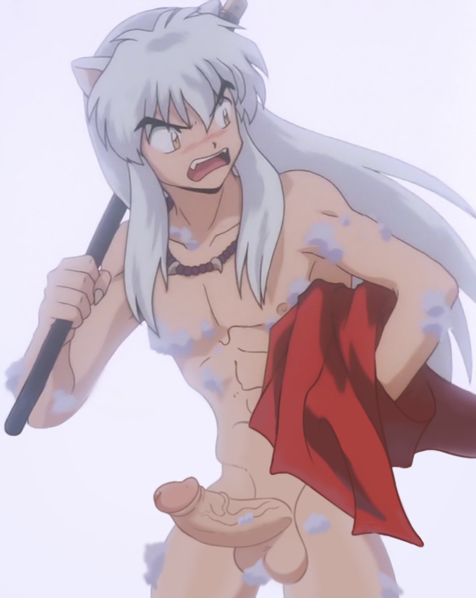 1boy bishonen edit edited inuyasha inuyasha_(character) lonely-boysenberry male_focus nude_edit screencap_edit screenshot_edit solo tagme uncensored uncensored_penis uncircumcised uncircumcised_penis uncut uncut_penis