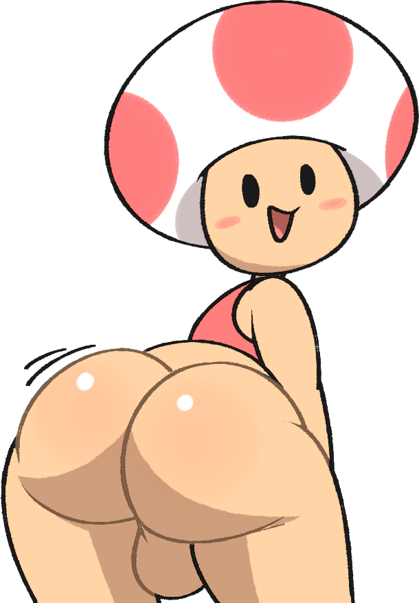 1boy 2022 ass balls big_ass big_balls black_eyes blush dat_ass fat_ass femboy happy hat light_skin looking_at_viewer looking_back male male_only mario_(series) mob_face nude open_mouth practically_nude shaking shaking_butt shiny_ass shiny_skin simple_background smile solo standing testicles toad_(mario) twerking vest vilepluff white_background