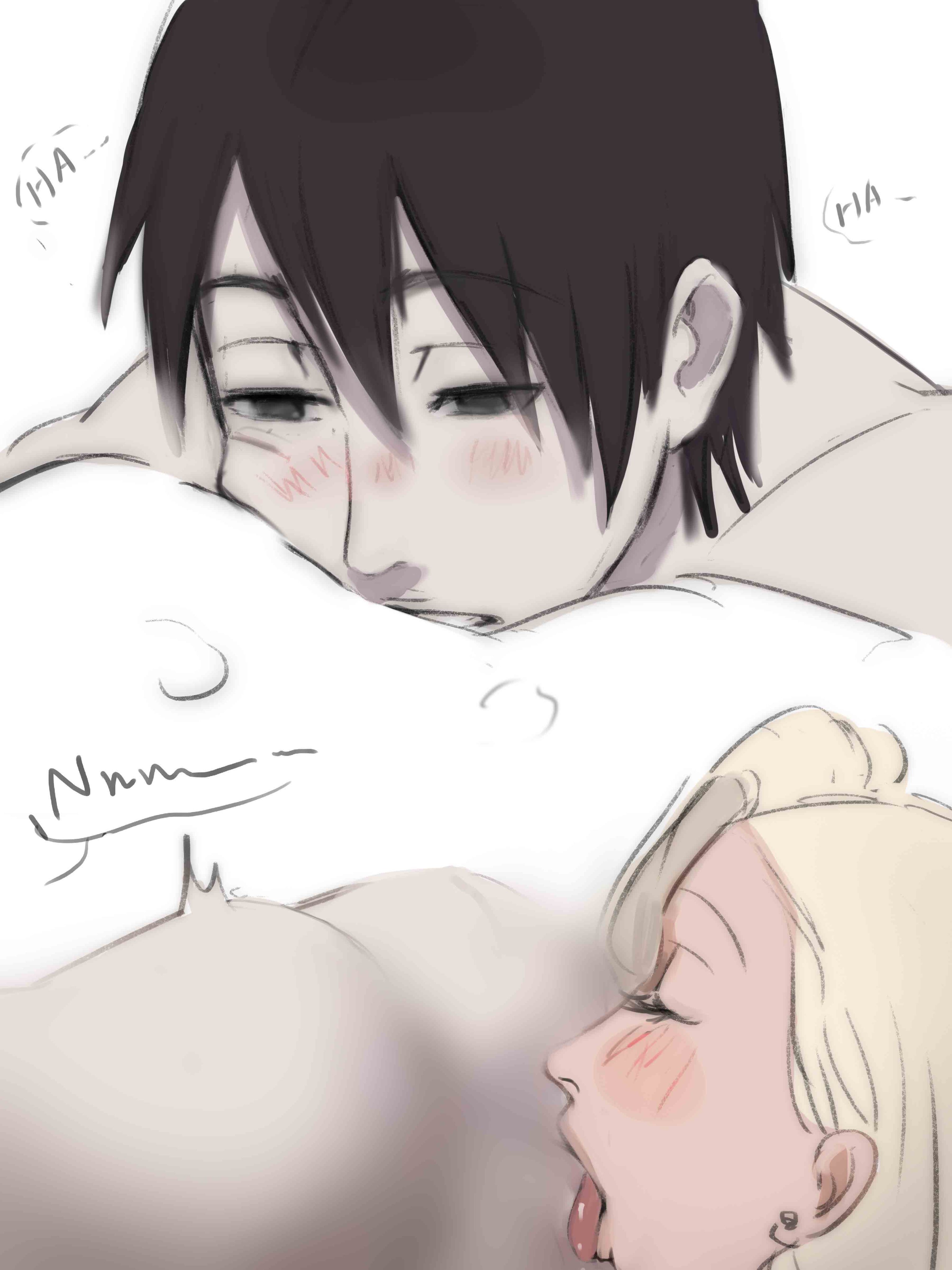 1boy, 1girls, absurd res, black eyes, black hair, blowjob, blush, boruto: naruto next generations, canon couple, censored, closed eyes, comic, couple, dialogue, dominant female, english text, fellatio, female, femdom, from behind, from behind position, hair over one eye, hi res, high resolution, highres, husband and wife, ino yamanaka, licking, licking penis, light skin, light-skinned female, light-skinned male, lips, lipstick, looking pleasured, makeup, male, married couple, moan, moaning, moaning in pleasure, monday mint, narrowed eyes, naruto, naruto (series), naruto shippuden, naruto: the last, nose blush, on front, on stomach, oral, pale skin, pale-skinned female, pale-skinned male, penis, pillow, pink lips, pink lipstick, pleasure face, sai, shounen jump, speech bubble, story, submissive male, text, tongue, tongue out, very high resolution, white background, yamanaka ino