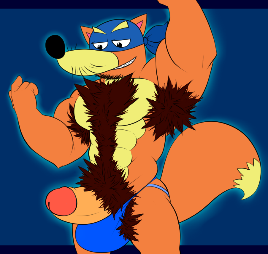 bbulala bulge canine clothing dora_the_explorer fox growth hair hyper jockstrap magic male_only mammal mask muscular penis swiper teeth underwear what