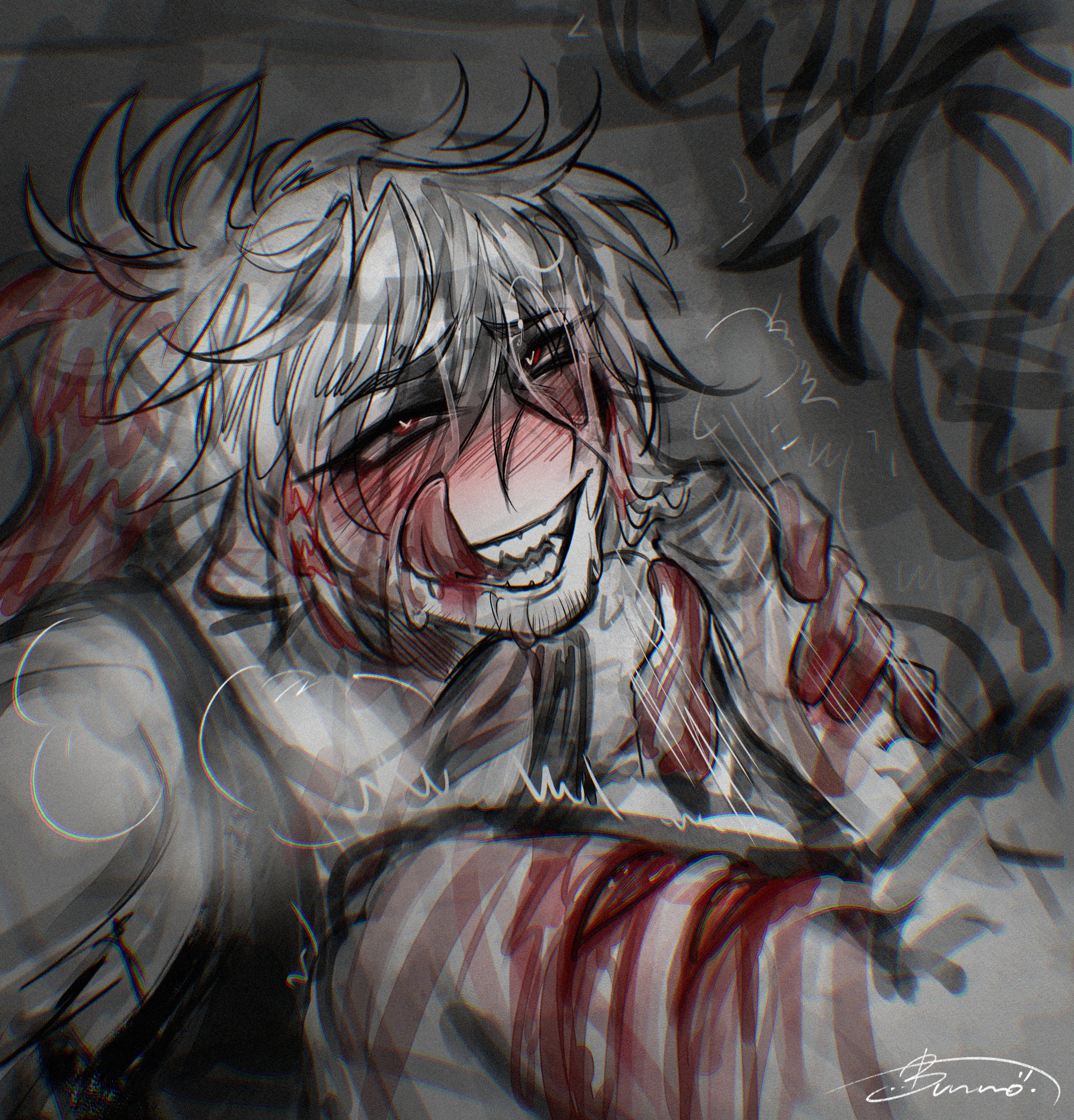 2boys, broken colors, cum, cum drip, cum on body, cum on face, cumshot, cuts, damon (broken colors), dominant, dominant male, domination, gay, gay domination, gay male, gay sex, gore, guro, handjob, heart-shaped pupils, licking, licking lips, little bunno, male, maledom, malesub, masochism, masochist, masturbating, masturbating other, masturbation, mc (broken colors), submissive, submissive male, yaoi