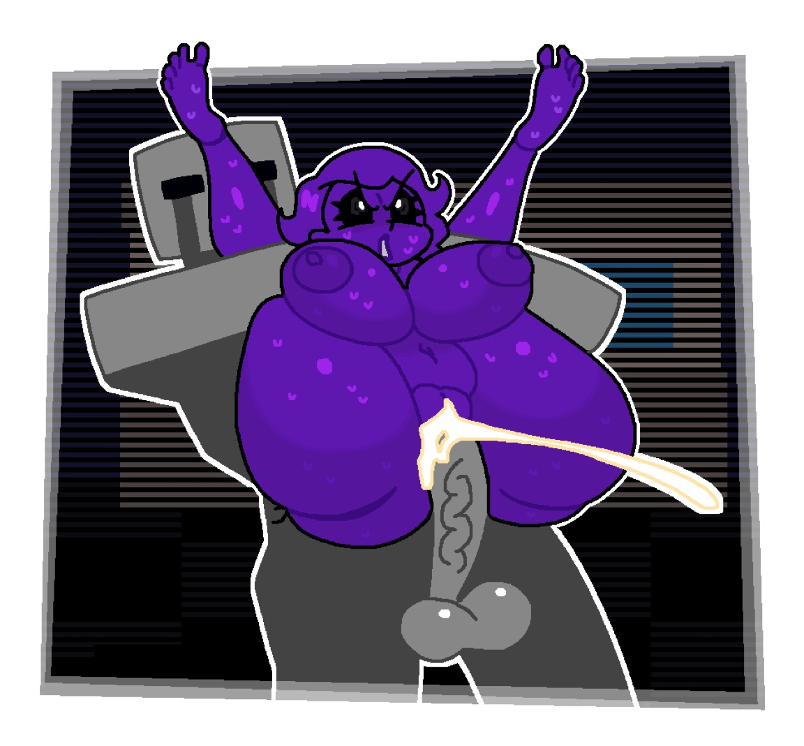 1boy, 1girls, alternate version available, ass, ass bigger than head, balls, ballsack, big ass, big breasts, breasts, buff, crushtrap, cum, cum in pussy, cum inside, digital media (artwork), female, five nights at freddy's, five nights at freddy's 3, full nelson, ghost, human, incest, large ass, large breasts, large penis, male, male penetrating, male/female, mother and son, muscular, muscular male, penetration, penis, purple body, purple hair, purple skin, pussy, revenge, revenge sex, rule 63, sweat, sweaty, tagme, veiny penis, wendy afton, william afton