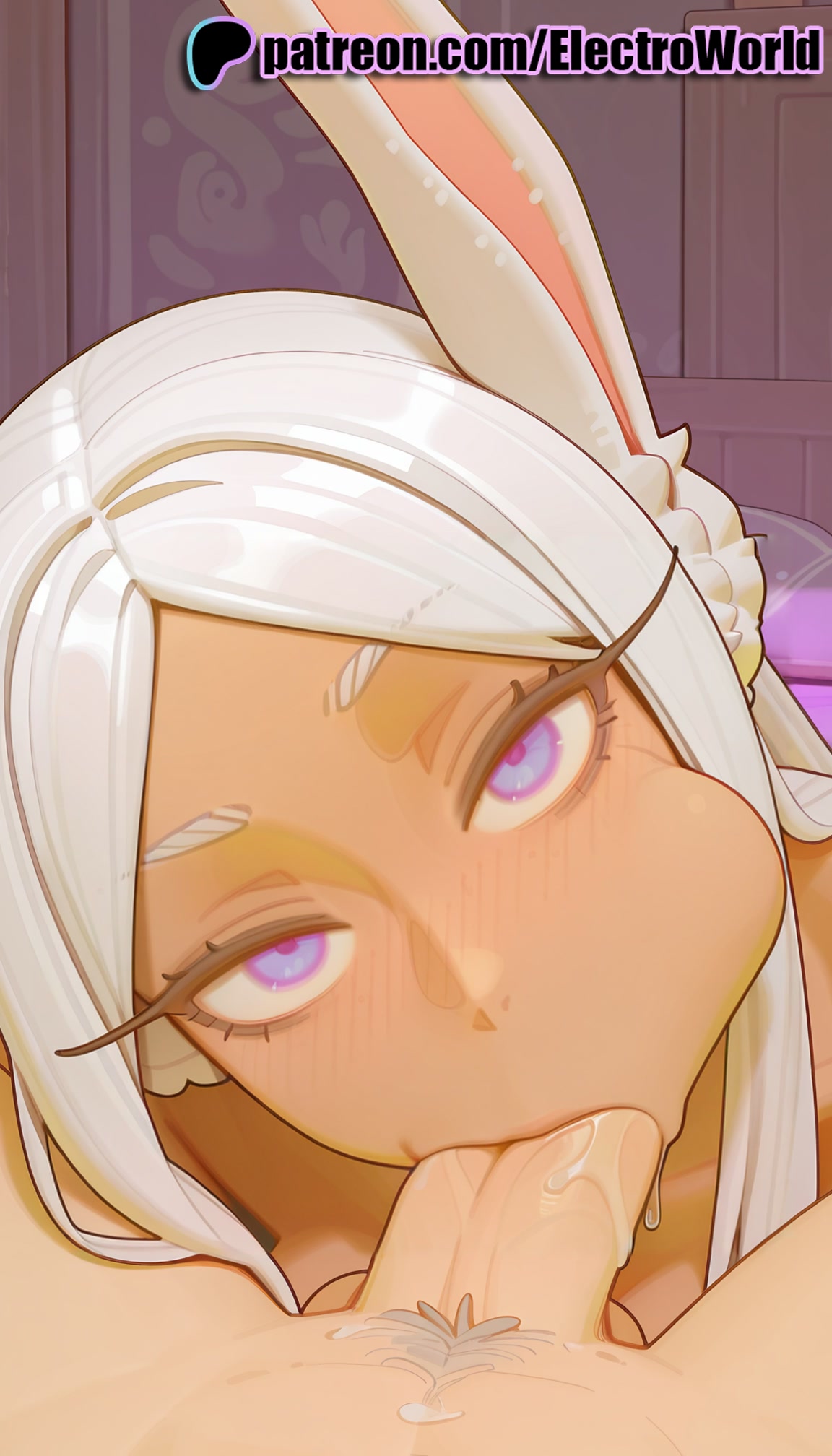 1boy, 1girls, 2025, 2girls, ai generated, animal ears, artist name, blowjob, blowjob face, boku no hero academia, cock, cum in mouth, dark skin, deepthroat, dick, electroworld, fellatio, female, hi res, high quality, high resolution, highres, licking, looking at viewer, male, mirko, miruko, multiple females, multiple girls, my hero academia, oral, oral sex, patreon, patreon username, penis, pov, rabbit ears, stable diffusion, straight, sucking, uncensored, watermark