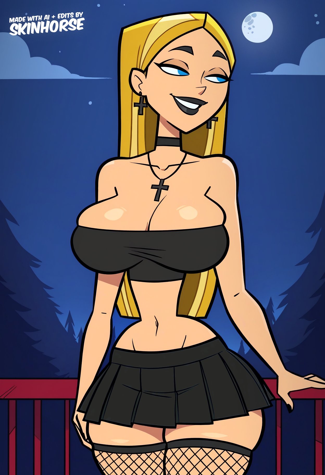1girls ai_generated big_ass big_breasts big_thighs breasts bust busty cartoon_network curvaceous curvy curvy_figure digital_media_(artwork) female goth goth_girl hips hourglass_figure huge_thighs large_thighs legs light-skinned_female light_skin lindsay_(tdi) mature mature_female skinhorse slim_waist thick thick_hips thick_legs thick_thighs thighs total_drama_(series) total_drama_island voluptuous waist wide_hips wide_thighs