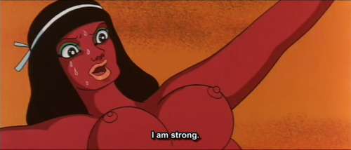 big_breasts cleopatra_(1970) egyptian_female english_text libya_(character) nude osamu_tezuka_works sweatdrop topless