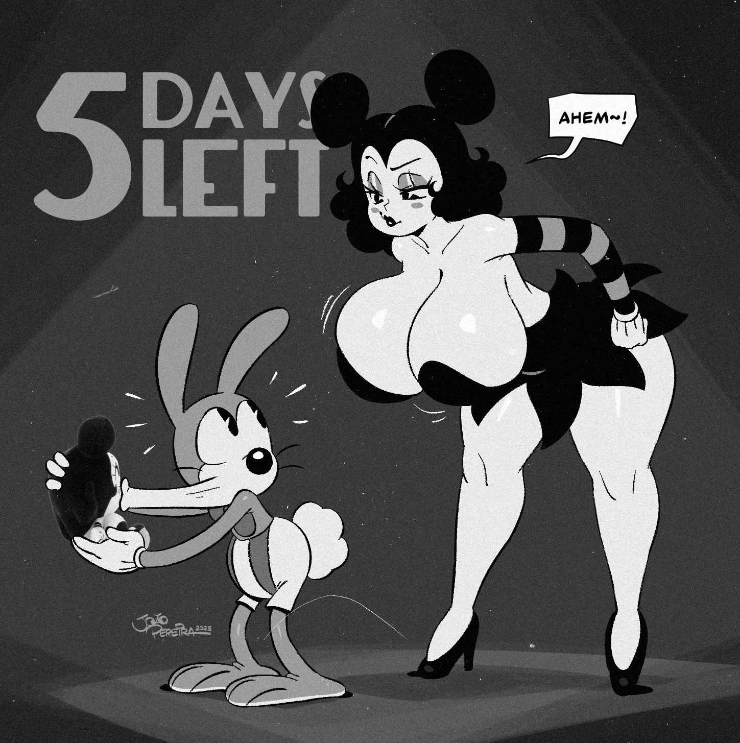 1boy, 1boy1girl, 1girls, animal humanoid, anthro, ass, big ass, big breasts, bigger female, breasts, breasts bigger than head, bursting breasts, bust, busty, chest, curvaceous, curvy, curvy figure, digital media (artwork), enormous breasts, female, gigantic breasts, height difference, hips, hourglass figure, huge ass, huge breasts, joaoppereiraus, large ass, large breasts, larger female, legs, male, male/female, massive breasts, mature, mature female, nestor the rabbit, original, original character, original characters, plump ass, plump breasts, rabbit, rabbit boy, sally mcboing, short male, shorter male, size difference, slim waist, taller female, thick, thick hips, thick legs, thick thighs, thighs, voluptuous, waist, wide hips