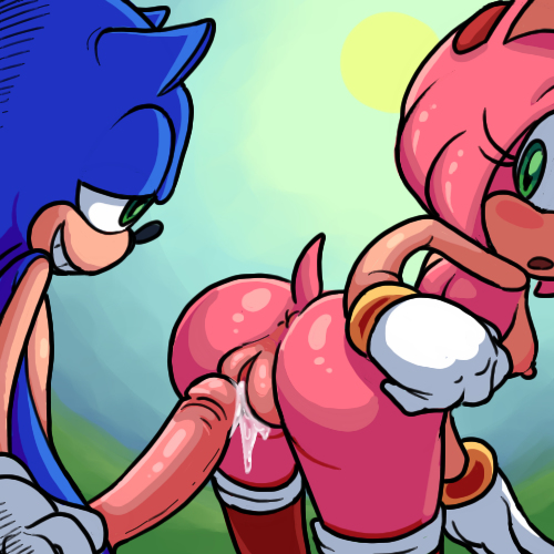 amy_rose breasts cum furry green_eyes hedgehog mammal nipples penis pussy sodajoik sonic_(series) sonic_the_hedgehog