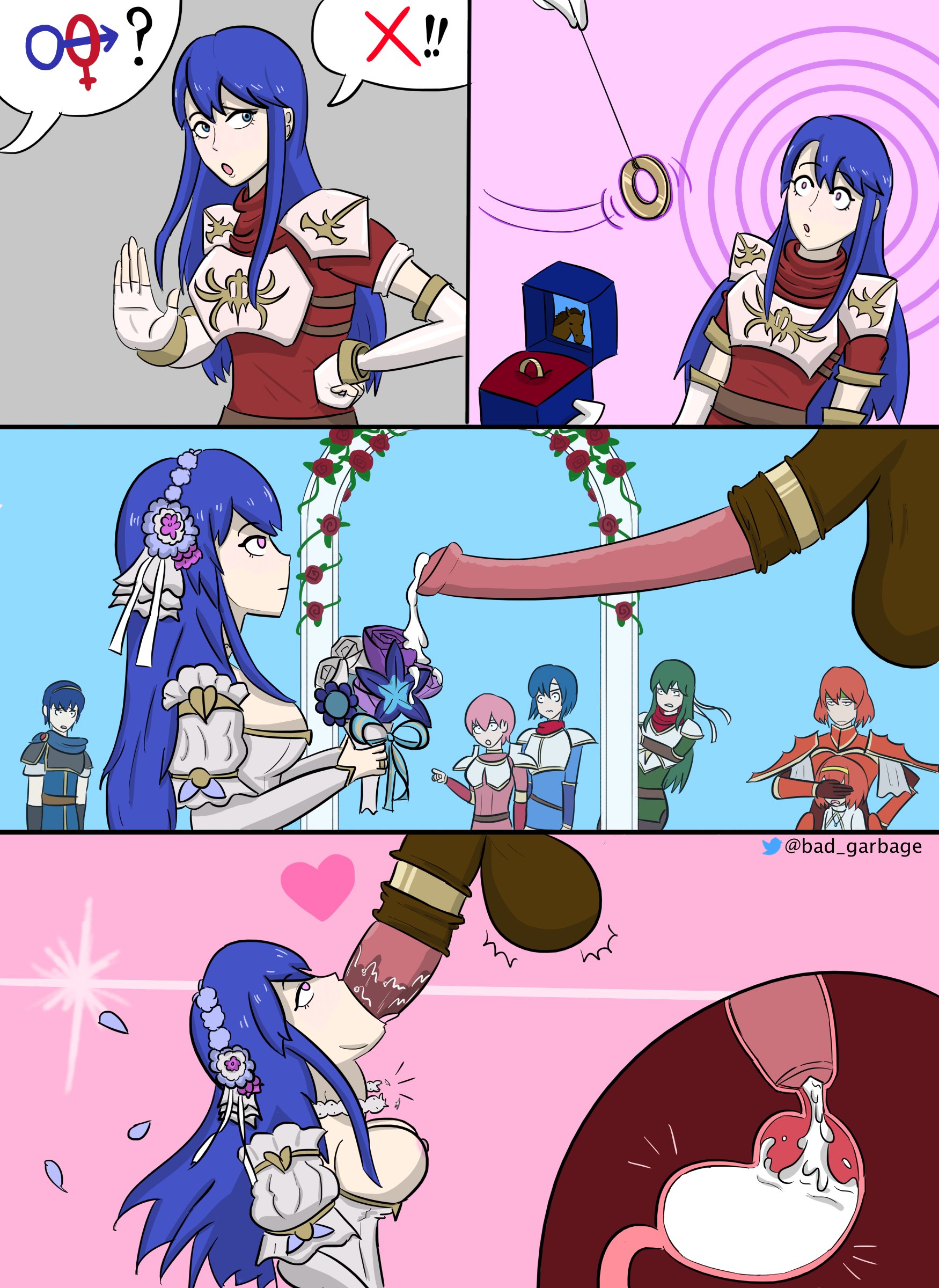 badatgarbage, balls, bestiality marriage, big penis, blue hair, brainwashing, breasts, bulge, caeda (fire emblem), cock marriage, cuckolding, cum, cum in stomach, cum in throat, cum inside, deep penetration, deepthroat, equine, female, female on feral, femsub, feral, feral dominating human, feral on female, feral on human, feral penetrating, feral penetrating human, fire emblem, horse, horsecock, human, human female, human on feral, human penetrated, hypnosis, hypnotized, light skin, light-skinned female, long penis, loving it, marriage, married, married couple, married to feral, married to penis, mind control, oral, penis, pink eyes, precum, propositioning, public, public sex, throat bulge, voyeur, voyeurism, watching, wedding dress, wedding ring, zoophilia