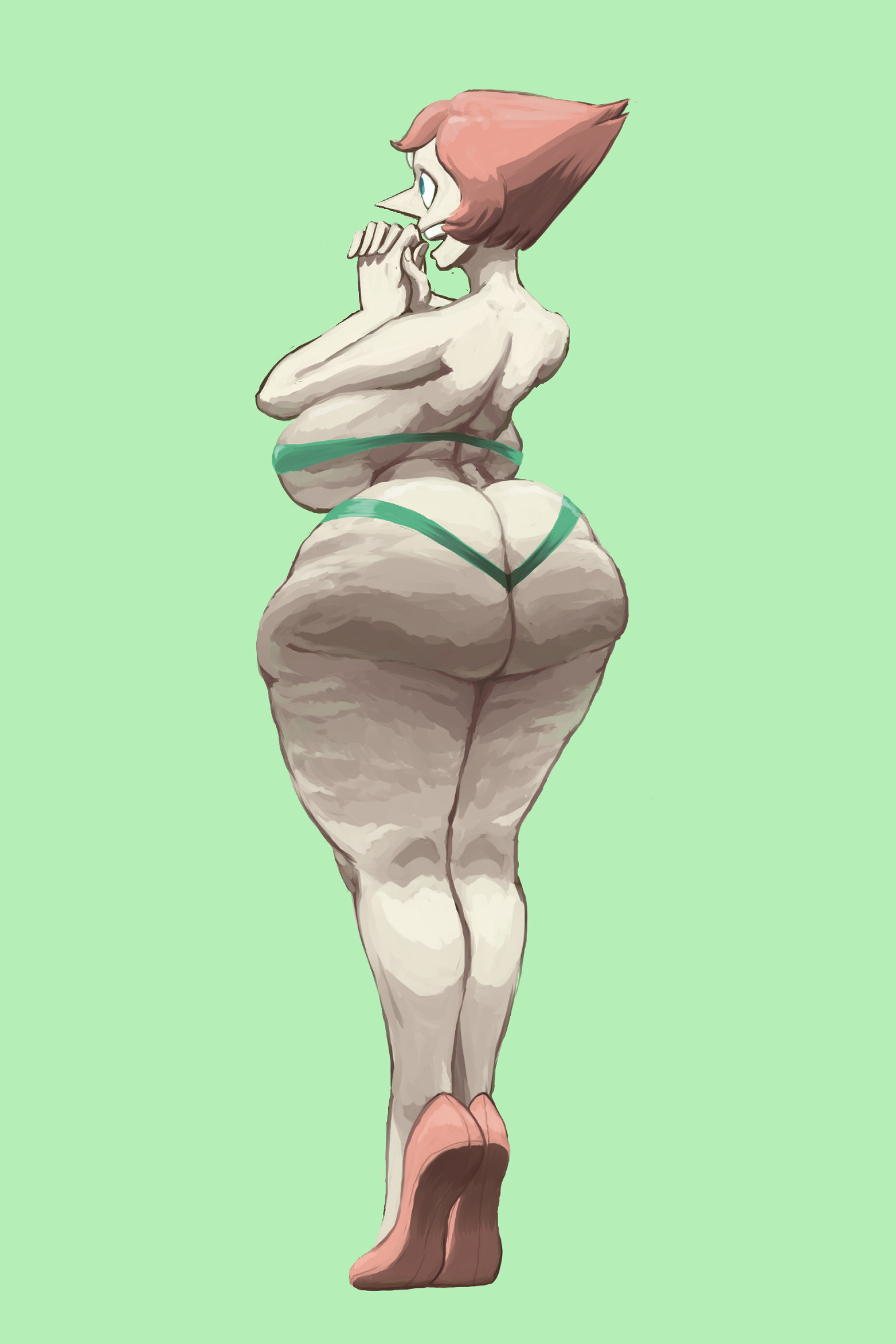 1girls, ass, big ass, big breasts, breasts, cellulite, fat ass, female, huge ass, pearl (steven universe), putricia, solo, steven universe, swimsuit, thick thighs, thunder thighs, wide hips
