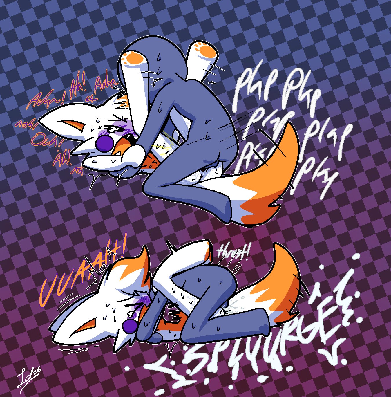 anthro, bulge, cum, cum in pussy, five nights at freddy's, five nights at frickbears, five nights at frickbears 3, lemondiamond42, lolbit (fnaf), lolbit (frickbears), mating press, missionary position, straight, tagme, tail motion, tailwag, vaginal penetration