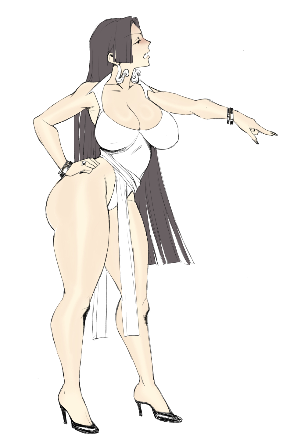 1girls, black hair, black-haired female, boa hancock, clothing, female, female only, lushhhh, one piece