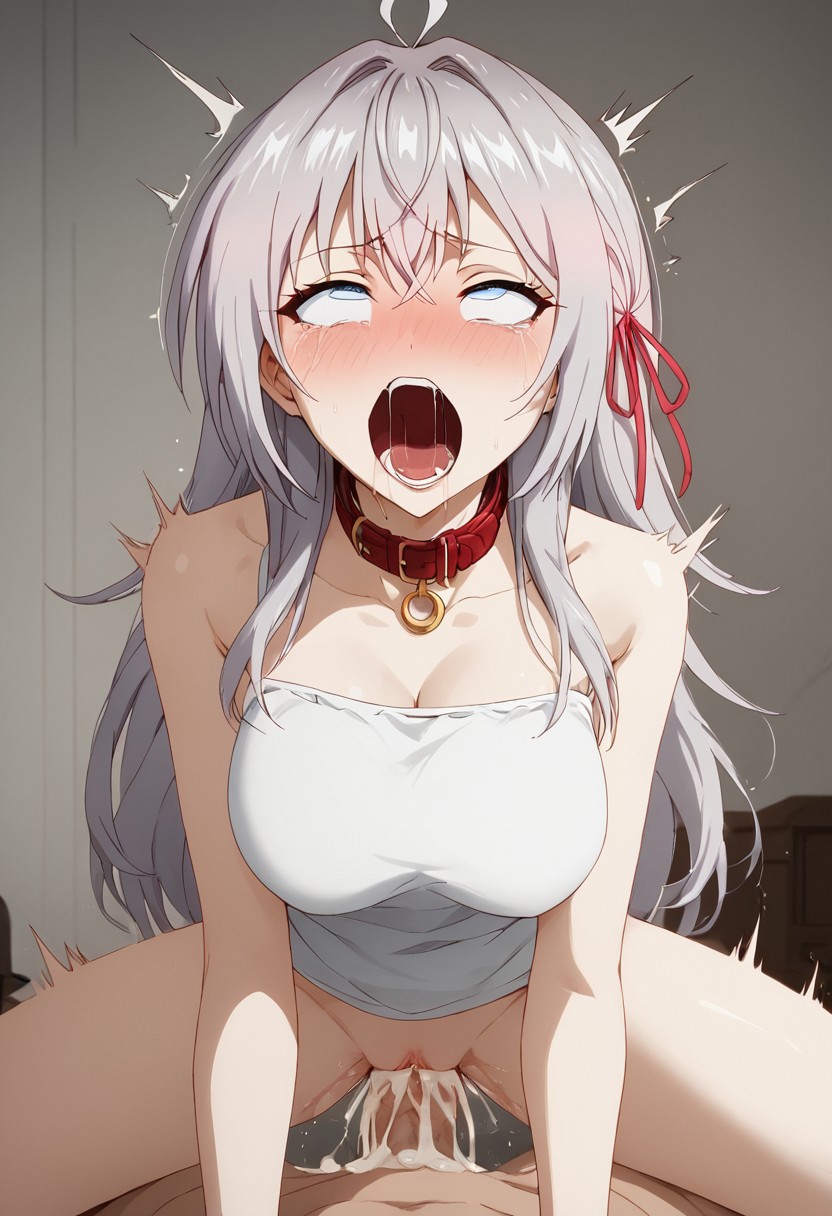 ai generated, alisa mikhailovna kujou, clothed, clothed sex, collar, cum, cum inside, female, orgasm, sex, straight, tokidoki bosotto russian de dereru tonari no alya-san