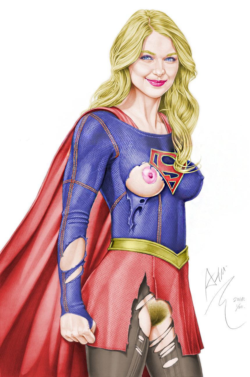 1girls actress armando_huerta arrowverse artist_name blonde blonde_pubic_hair blue_eyes breasts cape celebrity colored covered_breasts dc dc_comics erect_nipples erect_nipples_under_clothes eyelashes female female_only flarrow_universe hairy_pussy high_resolution justice_league kara_danvers kara_zor-el kryptonian large_breasts legs legwear lips long_hair looking_at_viewer melissa_benoist nipples pantyhose pubic_hair signature skirt smile solo supergirl supergirl_(cw) superheroine superman_(series) tagme thighs torn_clothes torn_pantyhose vagina