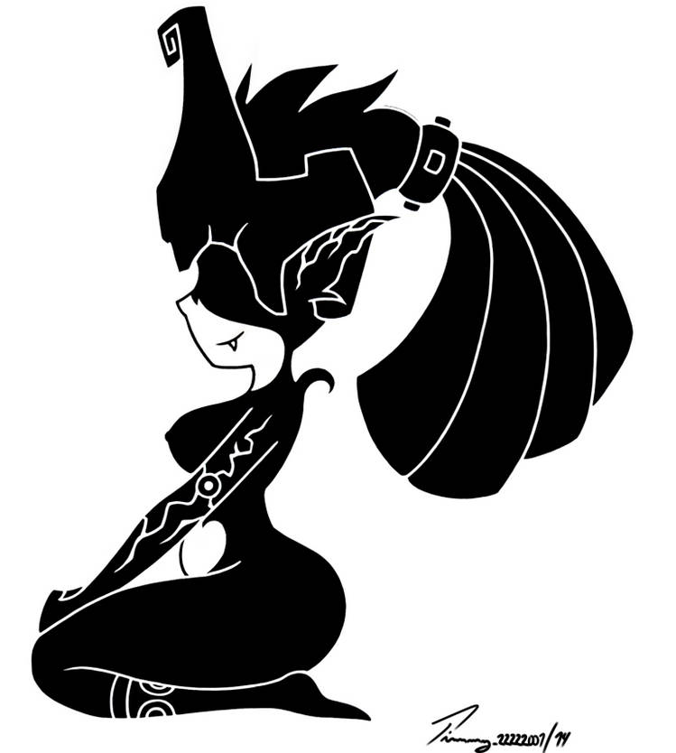 1girls black_and_white imp_midna midna nintendo silhouette solo the_legend_of_zelda timmy22222001 twilight_princess