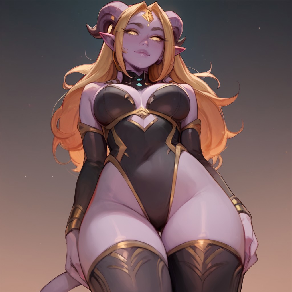 ai_generated draenei ion leotard skin_tight thighhighs