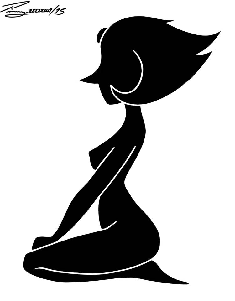 1girls black_and_white cartoon_network pearl_(steven_universe) silhouette solo steven_universe timmy22222001