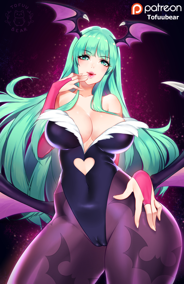 breasts, cameltoe, cleavage, clothing, darkstalkers, demon, female, female only, long hair, looking at viewer, medium breasts, morrigan aensland, pussy, solo, succubus, tofuubear
