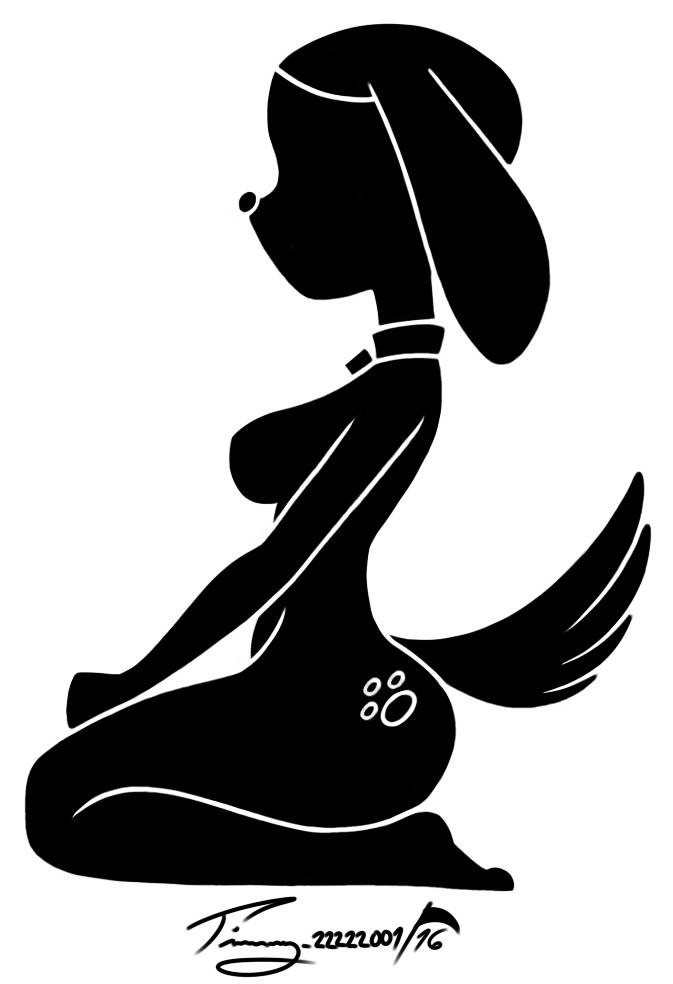 1girls black_and_white brandy_&amp;_mr_whiskers brandy_harrington disney silhouette solo timmy22222001