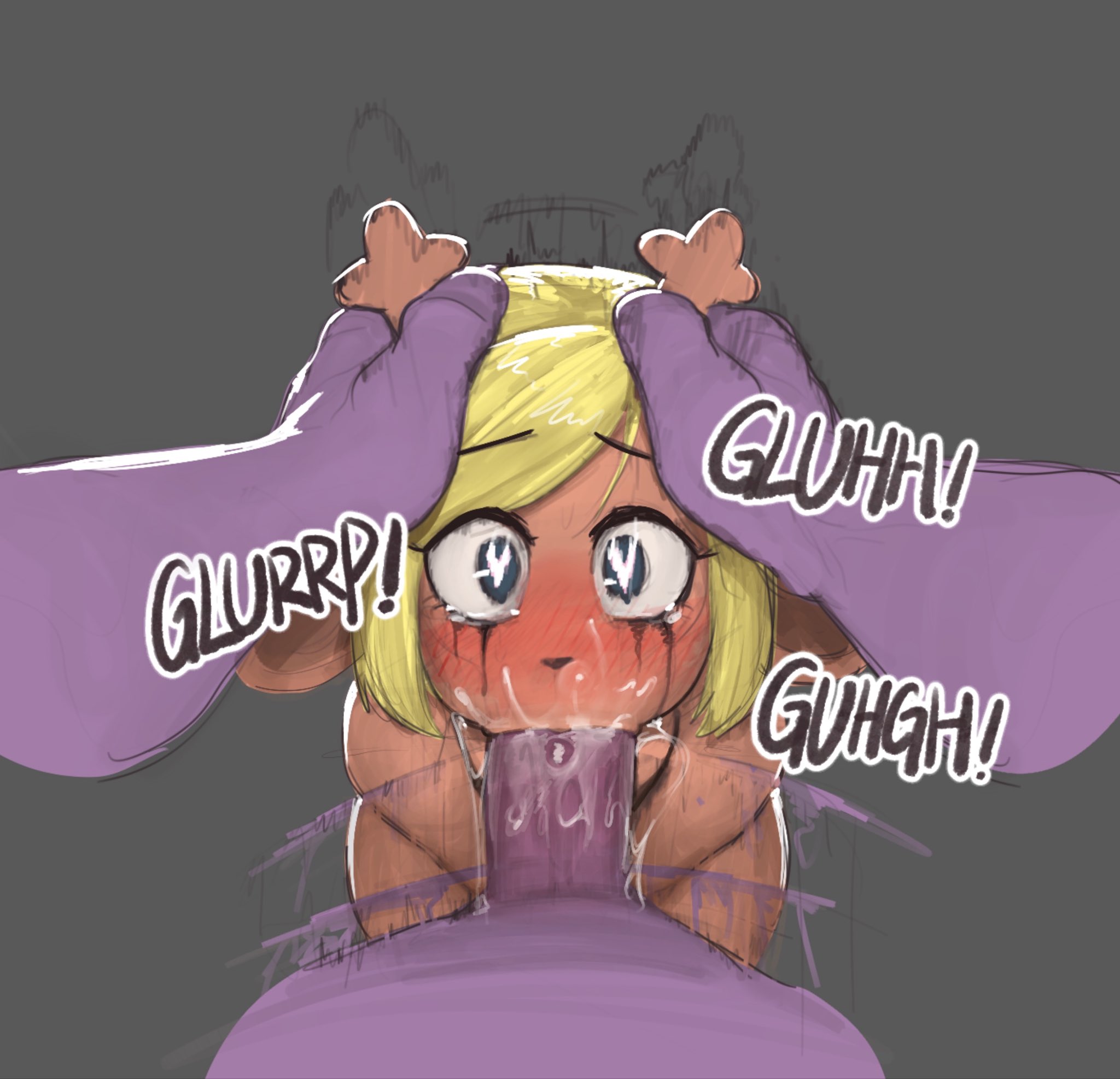 1futa, 1girl, 1girls, 2girls, blonde hair, blowjob, blush, deer, deer ears, deer girl, deltarune, deltarune chapter 1, ears, eyeliner, fellatio, female, furry with non-furry, futa on female, futanari, humanoid, intersex, lesbian, lesbian sex, lizard, lizard girl, makeup, makeup running, monster, monster futa, monster girl, noelle holiday, okchibi5, okgaki, oral, purple body, purple skin, rough oral, ruined makeup, scalie, scalie humanoid, short hair, susie (deltarune), yellow hair, yuri