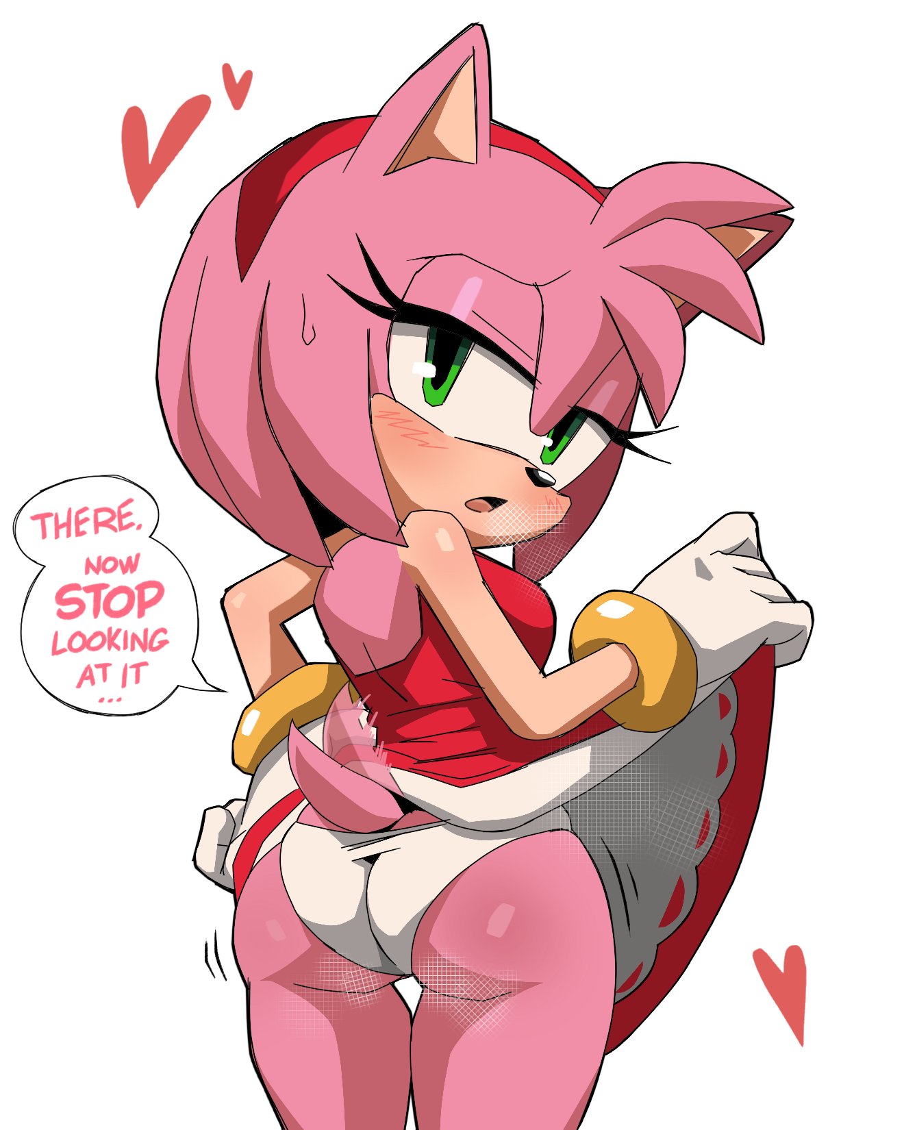 amy rose, anthro, hedgehog, mobian (species), sega, showing ass, sirsmol, sonic (series), sonic the hedgehog (series), tagme, tail, upskirt, wagging tail