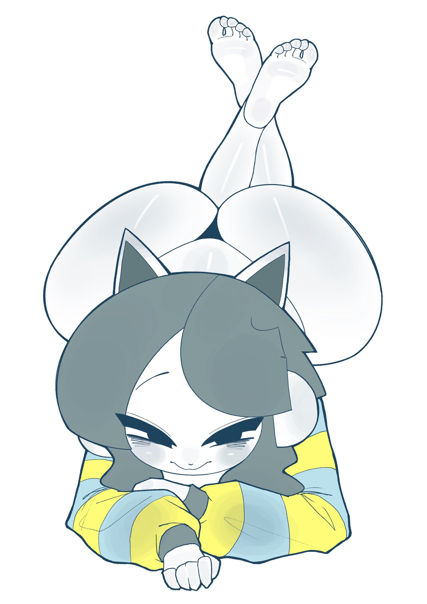 ass, ass focus, big ass, big butt, dat ass, female focus, female only, furry, furry female, hss dada, huge ass, seductive, seductive look, solo, temmie, temmie (undertale), white body, white skin