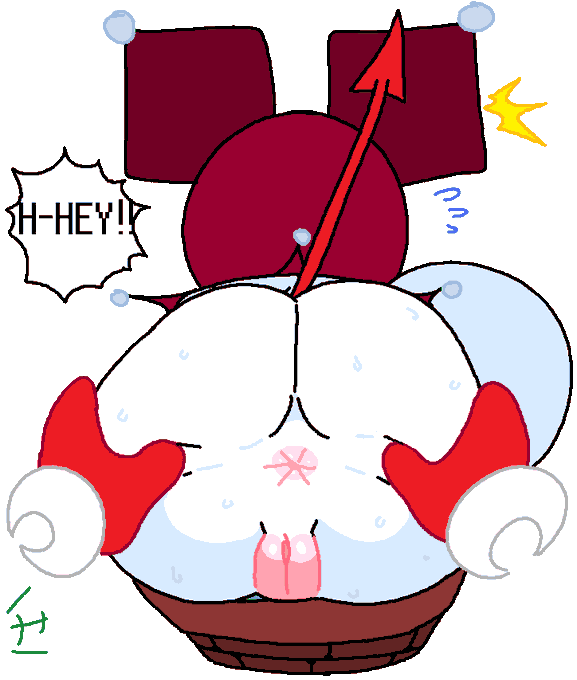 ass ass_grab asshole butt cassettedream dream-cassette female hoshime kuromi pussy sanrio stuck text_bubble