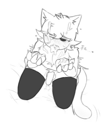 aueo 0000, begging for more, cum on face, fukuro (character), gay, male, non-human, non-human only, skinny, toony