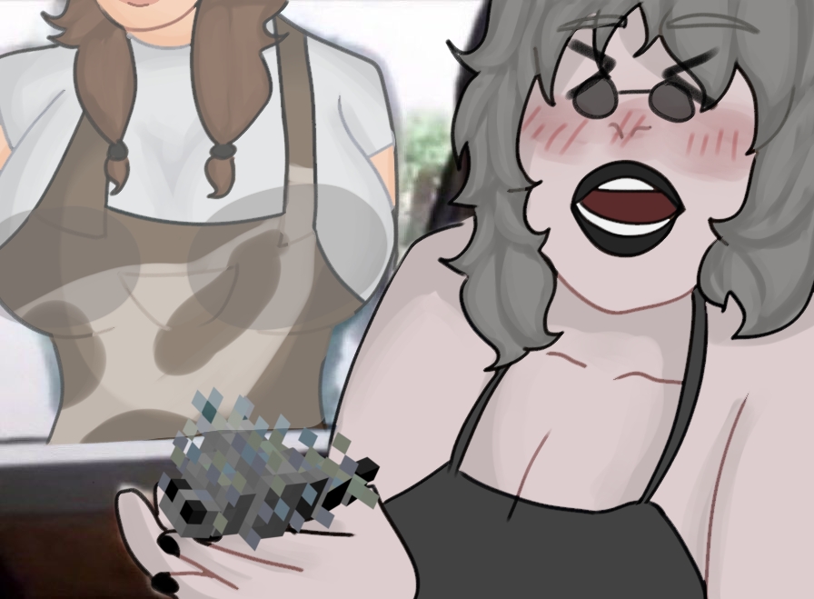 big_breasts clothed hornycraftgame meme not_porn shitpost showing_breasts