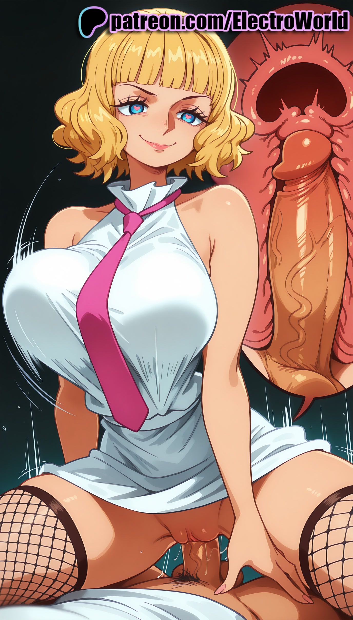 1boy, 1girls, 2025, ai generated, artist name, blonde hair, blonde-haired female, breasts, bust, cervix, chest, clitoral hood, clitoris, clothed sex, cock, cowgirl position, cross section, cum, cum in pussy, deep penetration, dick, ejaculation, electroworld, exposed pussy, female, female on top, fishnet gloves, fishnet legwear, fishnets, fucking, hairy, heart, heart-shaped pupils, hi res, high quality, high resolution, highres, intercourse, internal cumshot, juicy pussy, leg hair, love making, male, male pubic hair, necktie, one piece, ovum, patreon, patreon username, penetration, penis, plaid legwear, pov, pubic hair, pussy, racket, riding, sex, sexual intercourse, short hair, solo focus, squatting cowgirl position, stable diffusion, straddling, straight, stussy (one piece), symbol-shaped pupils, tennis racket, tennis uniform, thighhighs, tight pussy, uncensored, uterus, vagina, vaginal penetration, veiny penis, watermark, x-ray