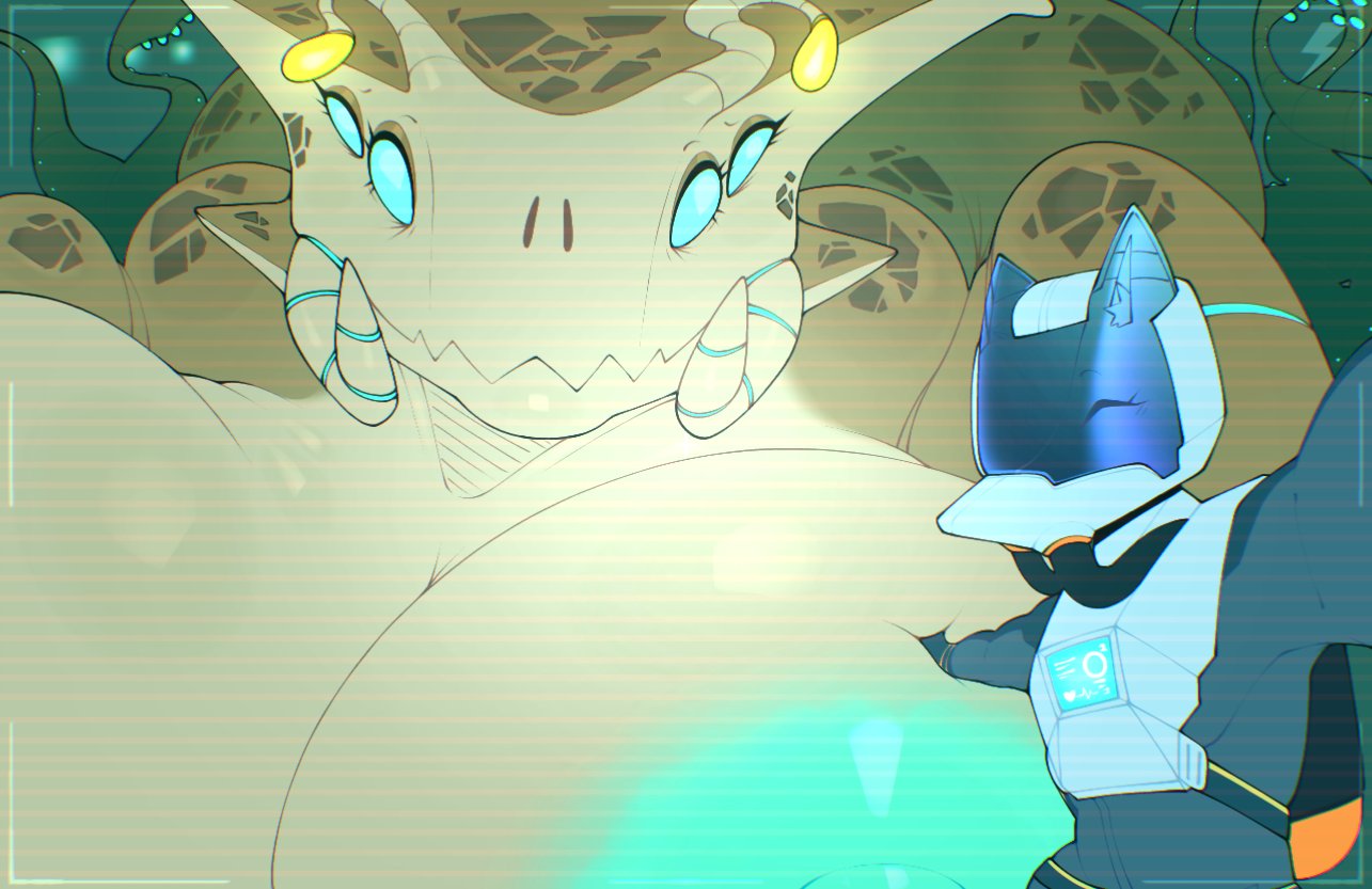 4_eyes alien bigger_female giantess holding_breast huge_breasts kaizocns large_breasts leviathan milf mommy ocean sea sea_creature sea_emperor_leviathan sea_emperor_leviathan_(subnautica) squishing squishing_breasts subnautica
