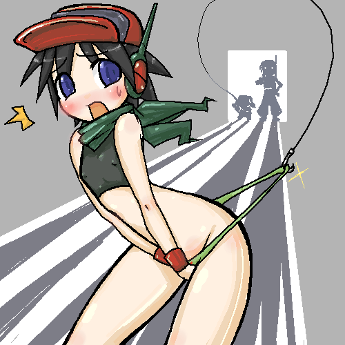 artist_request cave_story colons_(cave_story) curly's_panties curly_brace femboy kanpachi mimiga panties quote_(cave_story)