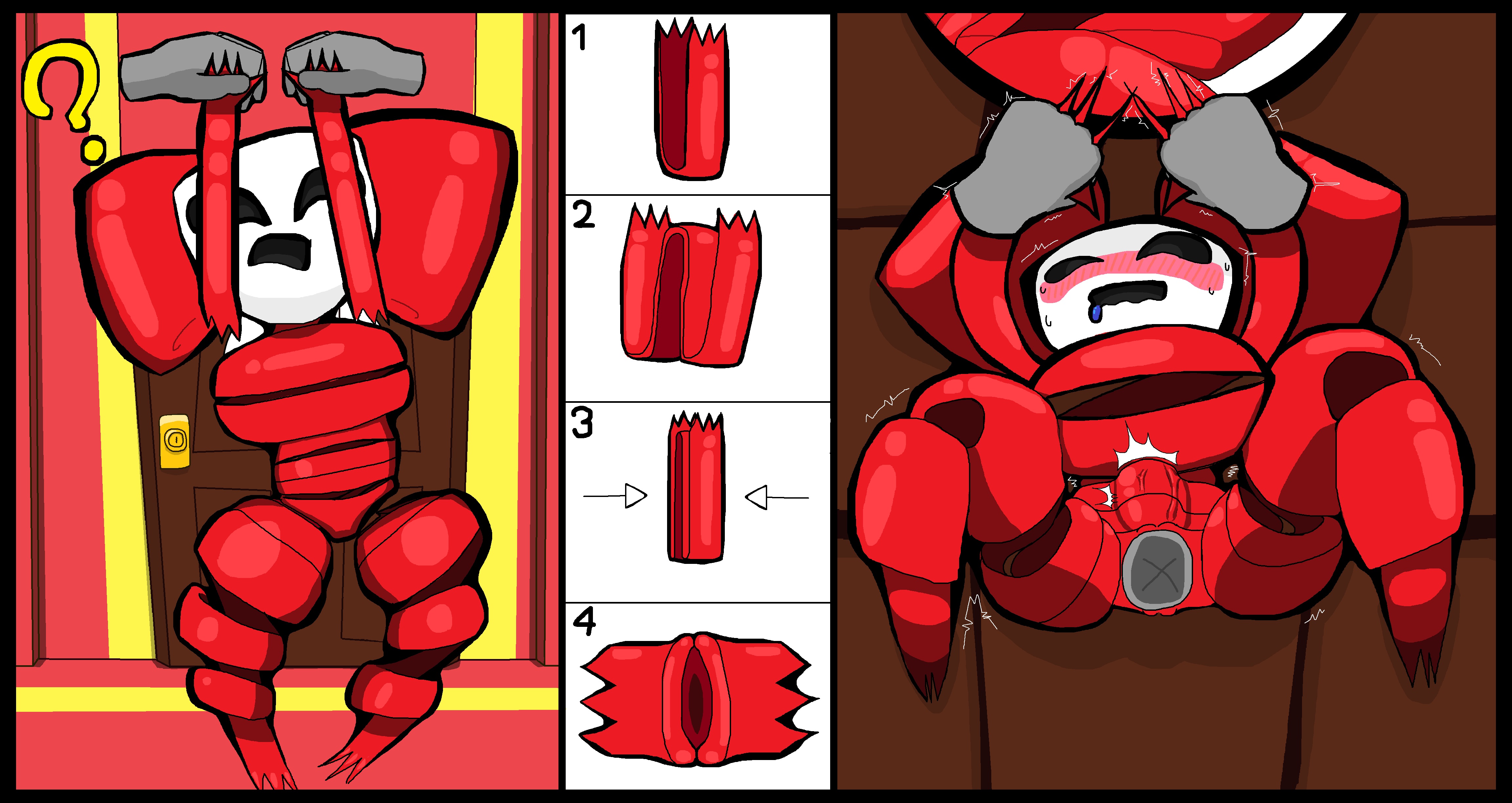 bigballerz, blush, first person view, gangle (tadc), gangle (the amazing digital circus), gangle with thick ribbons, glitch productions, grey skin, hand holding, handholding, held up, instant loss 2koma, instructions, interlocked fingers, male, ms paint, penetration, penis, pov, question mark, sex, shortstack, straight, the amazing digital circus, upright straddle, veins, veiny penis