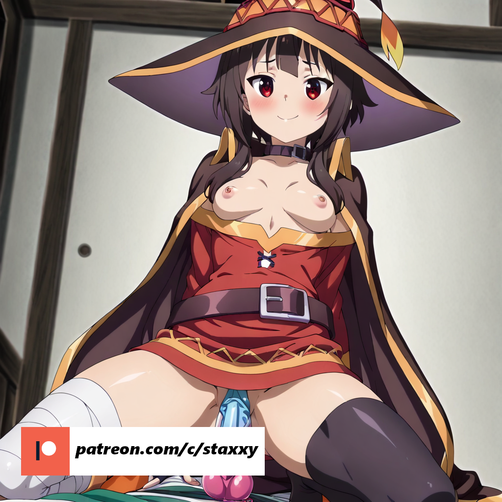 aqua curvaceous curvaceous_ass curvaceous_body curvaceous_female curvaceous_figure curvaceous_hips curvaceous_teen curvaceous_thighs curvy curvy_ass curvy_body curvy_female curvy_figure curvy_hips curvy_thighs kazuma_satou kono_subarashii_sekai_ni_shukufuku_wo! konosuba konosuba:_god's_blessing_on_this_wonderful_world! megumin red_eye red_eyed_female red_eyes