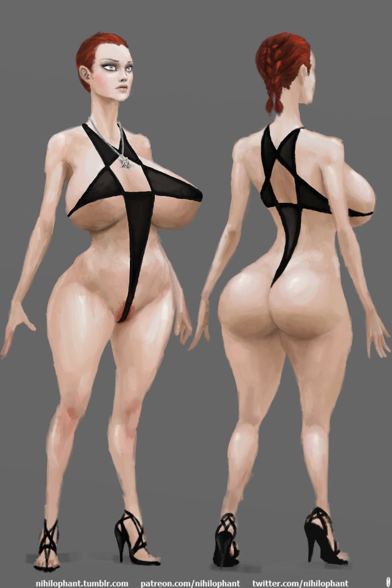 female full-length_portrait full_length model_sheet nihilophant solo standing