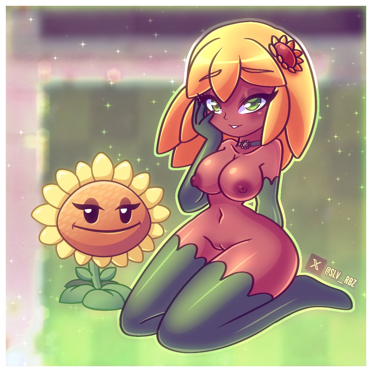 1girls, anthro, anthrofied, ass, breasts, female, female focus, female only, flora fauna, nude, plant, plant girl, plant humanoid, plantie, plants vs zombies, plants vs. zombies, popcap games, pussy, slv rbz, solo, solo female, sunflower (pvz)