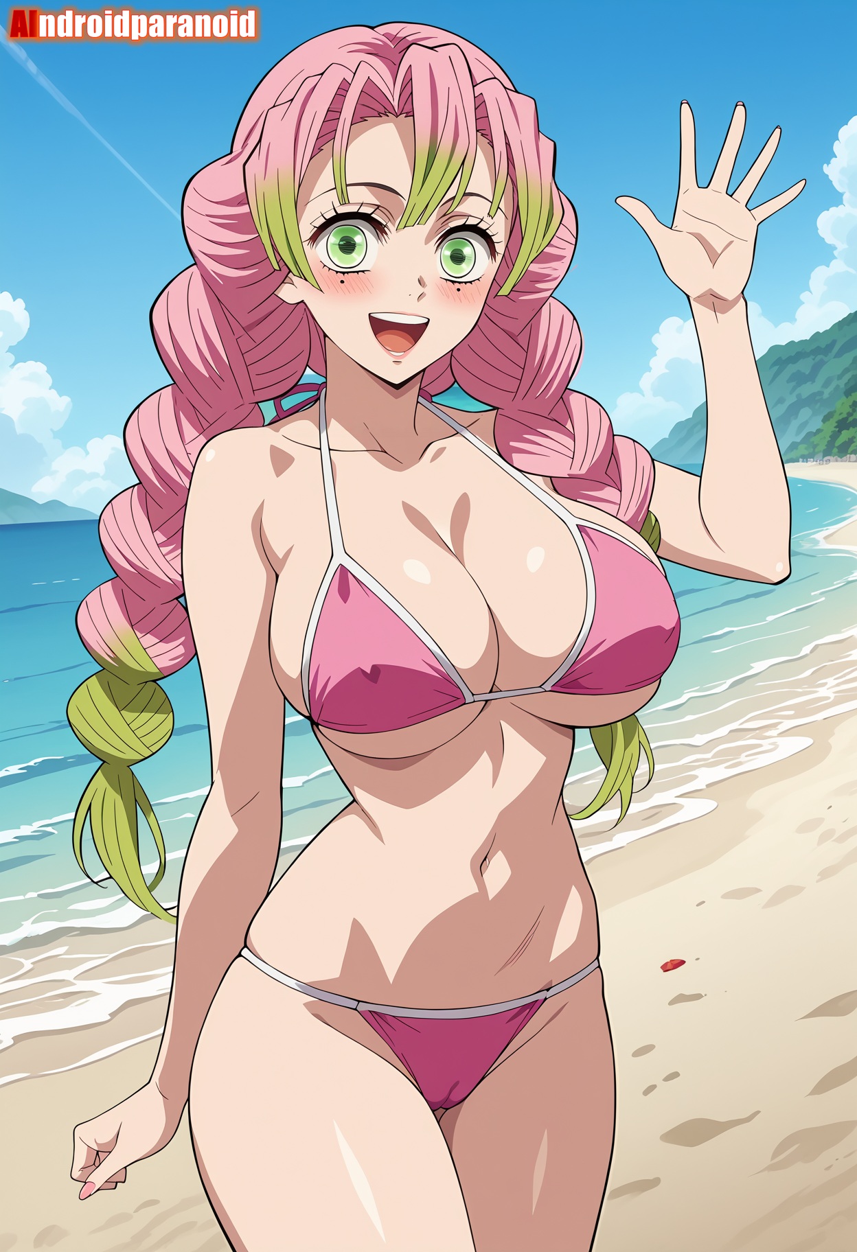 1girls, ai generated, aindroidparanoid, ass, beach, big ass, big breasts, big butt, bikini, breasts, busty, cameltoe, cleavage, curvy, cute, demon slayer, fat ass, female, female only, hair, hi res, hips, huge ass, huge breasts, human, kanroji mitsuri, kimetsu no yaiba, large ass, large breasts, legs, mitsuri kanroji, narrow waist, pussy, slim waist, swimsuit, tagme, thick ass, thick thighs, voluptuous, waist, wide hips